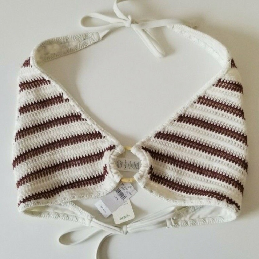 American Eagle Aerie Women's Brown/White Knit Bra